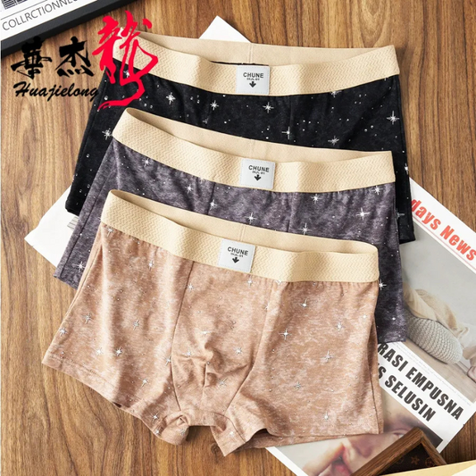 Sparkle Star Printed Slim Fit Underwear (Set of 03)