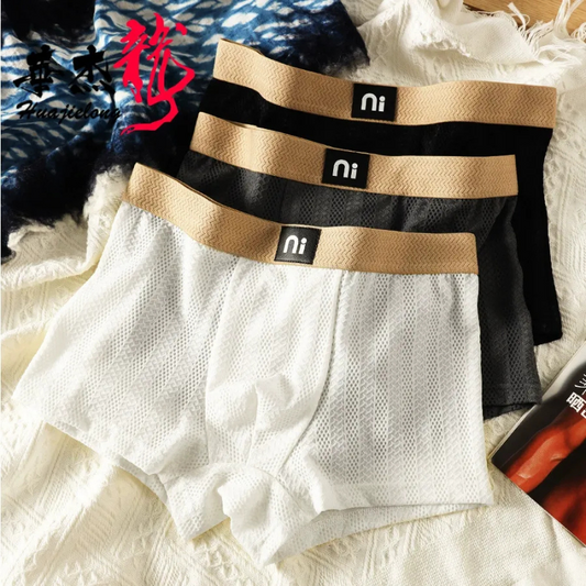 Comfortable Ice Silk Solid Color Briefs( Set of 03)