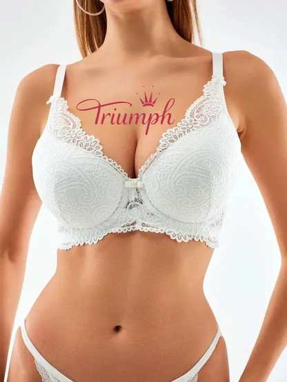 „Triumph®“ 5 vnt.💖50 % nuolaida✨Nėriniuota liemenėlė dideliems dydžiams, gili V formos [65A-120H]