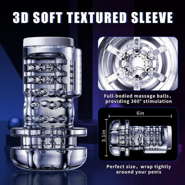 9 ωθήσεις, 9 δονήσεις, 5 λειτουργίες αναρρόφησης και θέρμανσης aνδρικός αυνανιστής