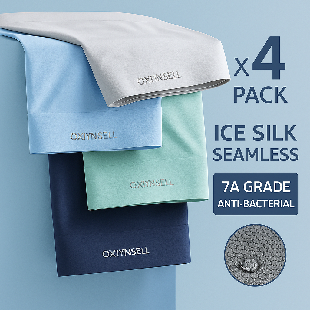 Men's Pure Ice Silk Antibacterial Ultrathin Underwear(set of 4)