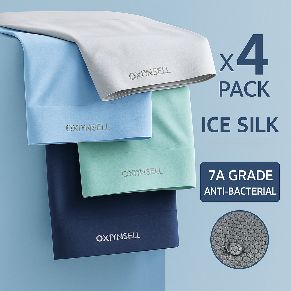 Men's Pure Ice Silk Antibacterial Ultrathin Underwear(set of 4)