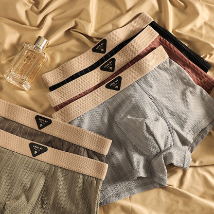 Men's Ice Silk net pattern Premium Boxer ( Set of 04 )