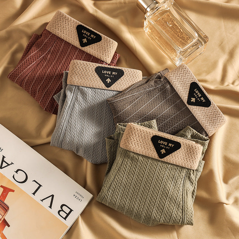 Men's Ice Silk net pattern Premium Boxer ( Set of 04 )