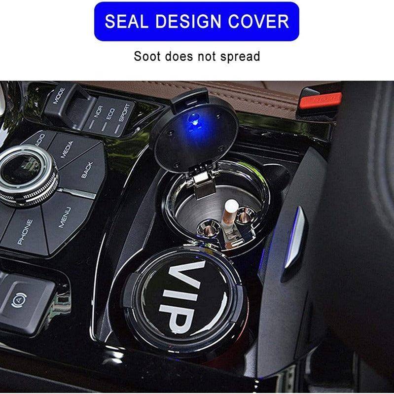 Σταχτοδοχείο αυτοκινήτου με LED από ανοξείδωτο ατσάλι Woyuosn χωρίς καπνό